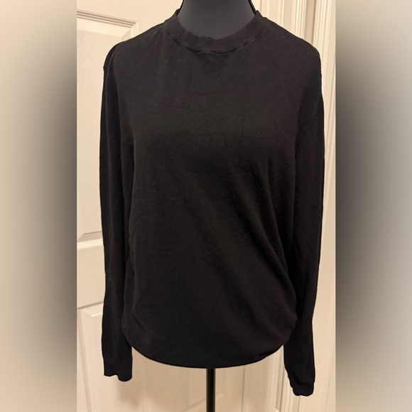 Zara Black Crew Neck Sweater Sleek Knit Design - Picture 1 of 6